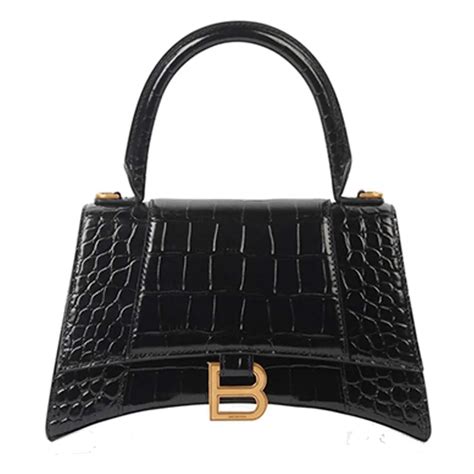 Women's Hourglass Small Handbag Crocodile Embossed in .